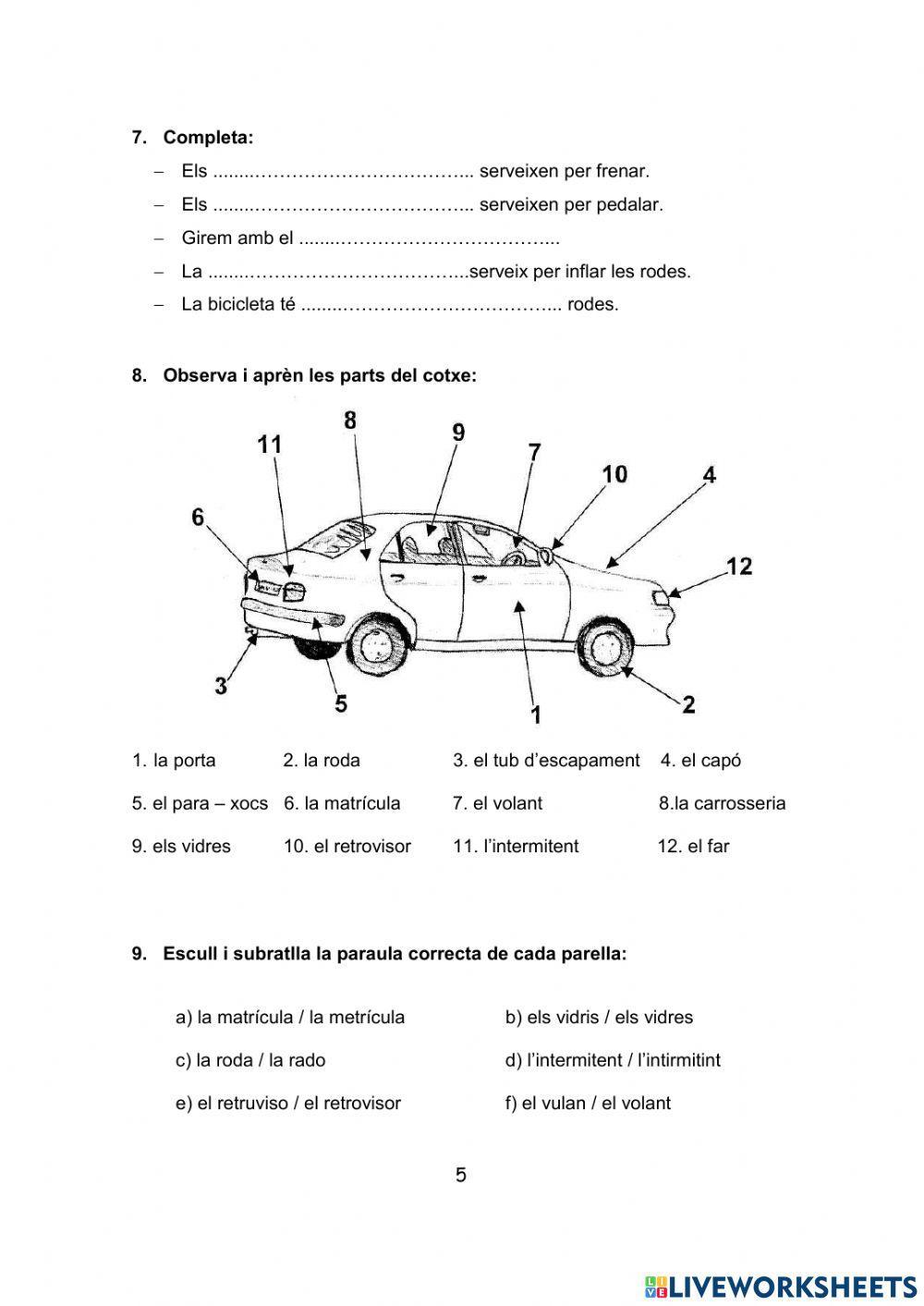 11.Els vehicles .Quaderns Comencem