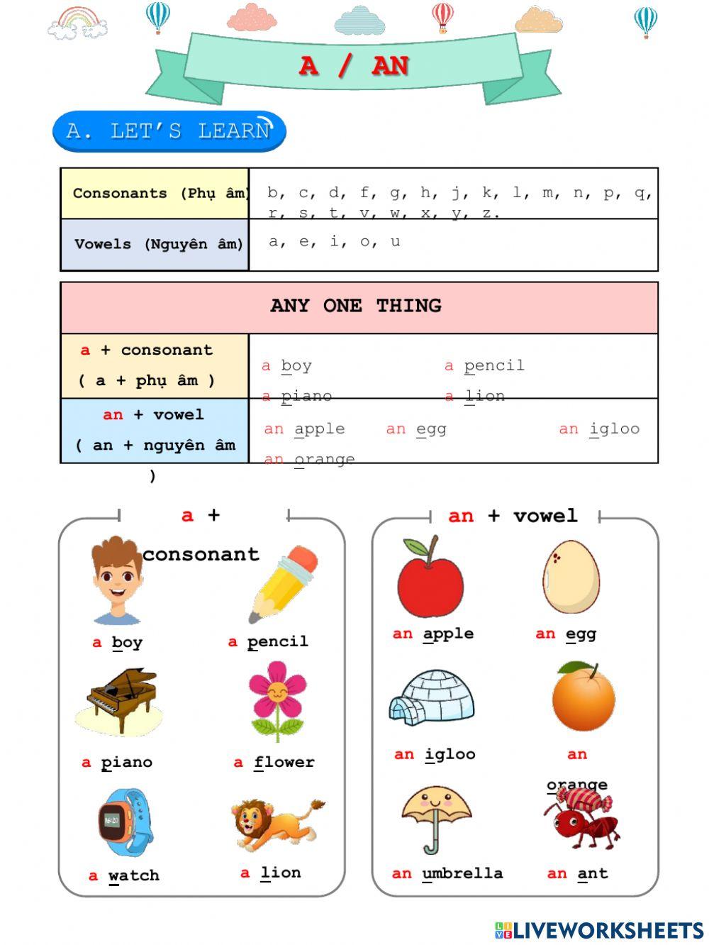 First friend - Topic 3 (A-an)