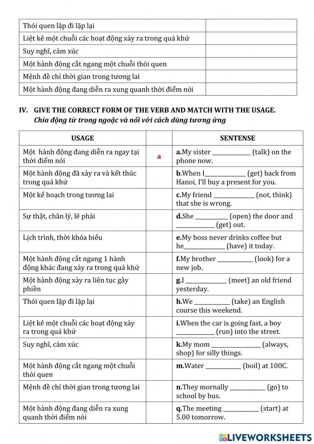 Mixed tenses online pdf worksheet Live Worksheets