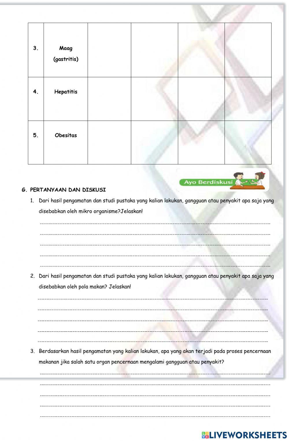 LKPD gangguan pada sistem pencernaan