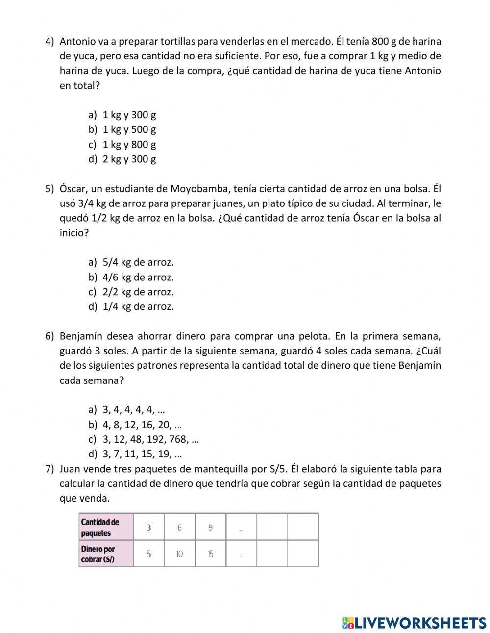 Examen de matematica