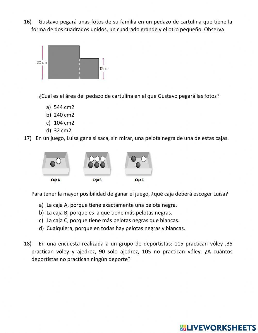 Examen de matematica