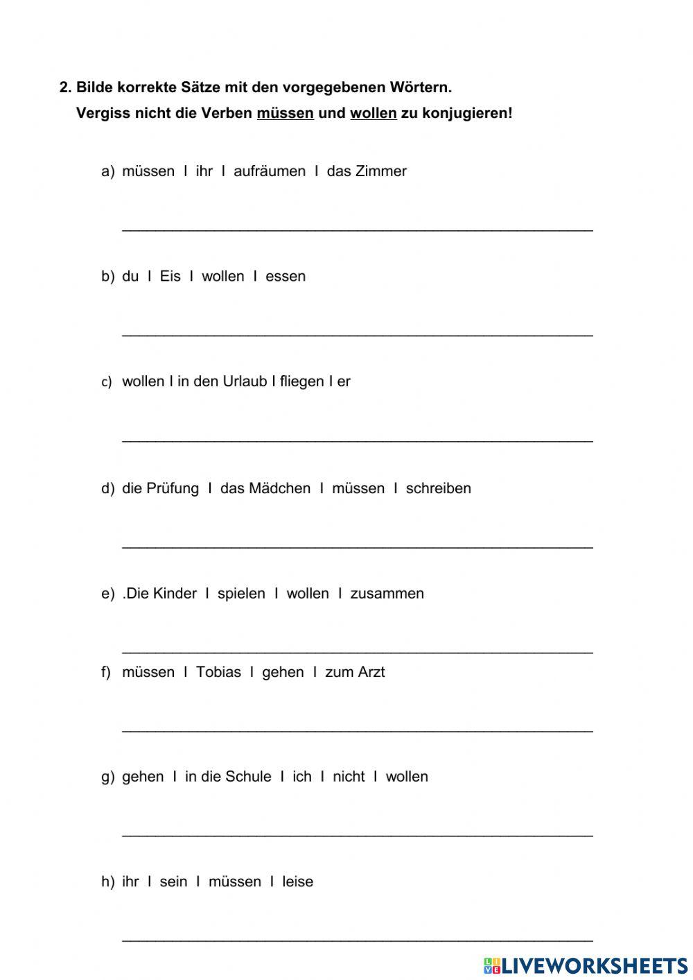 Modalverben müssen und wollen