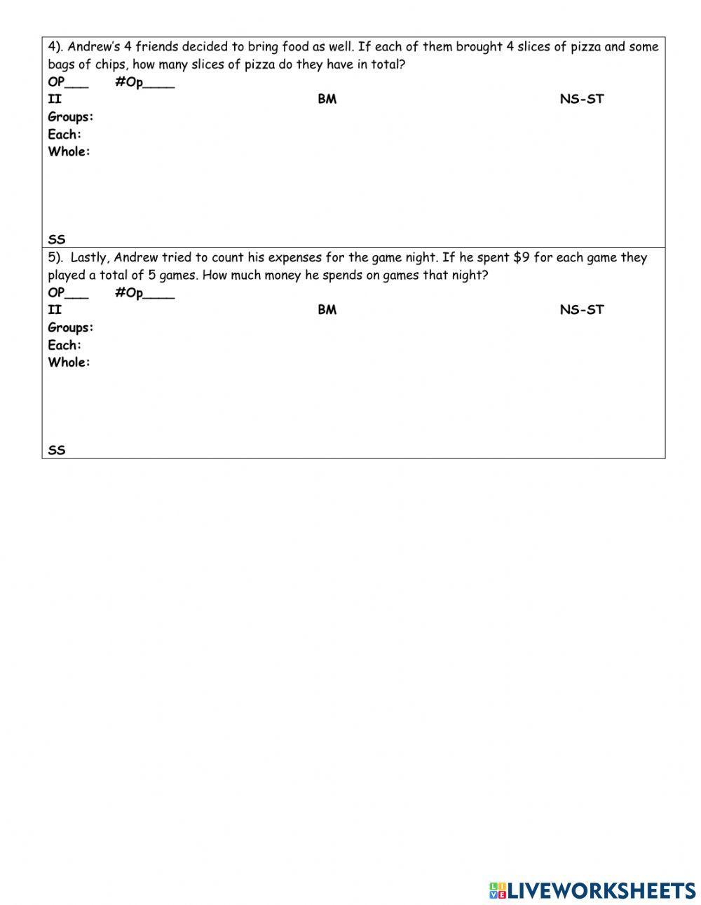 TEAM PRACTICE -2                    X Word Problems X