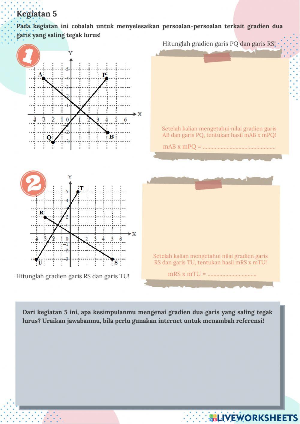 LKPD Hubungan Gradien dengan Kedudukan 2 Garis