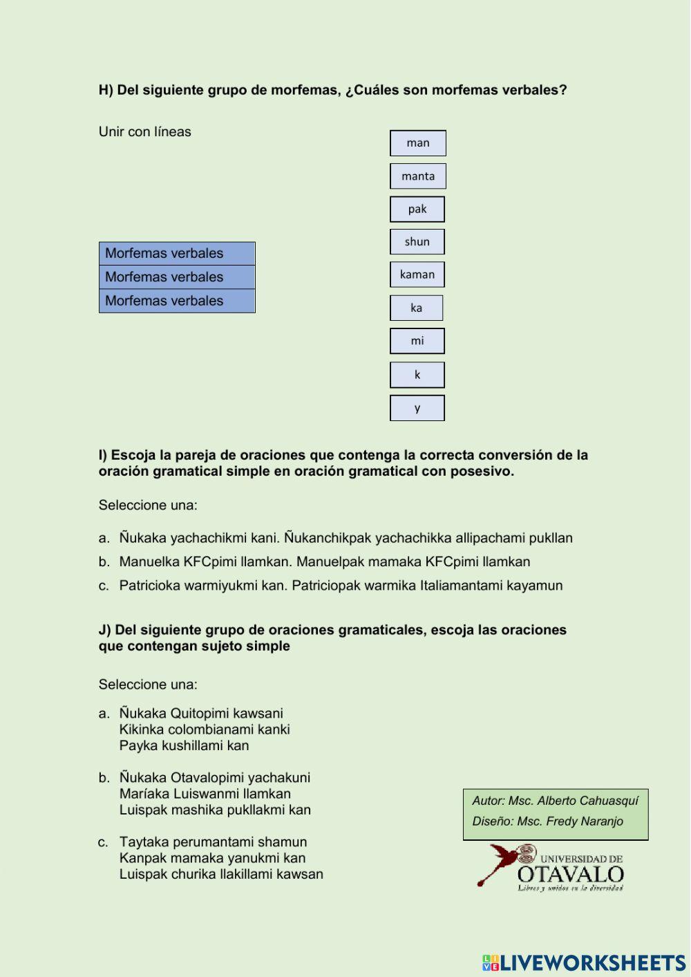 Chusku niki ruray – ejercicio 4