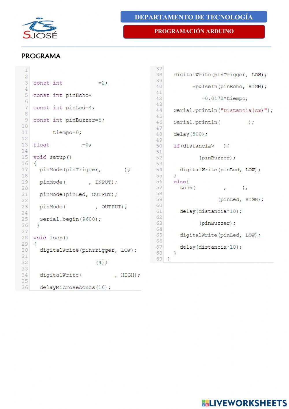 Práctica Programación Arduino -10 Práctica Programación Arduino -10