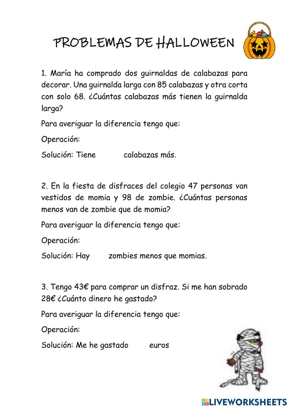 Problemas de comparación halloween