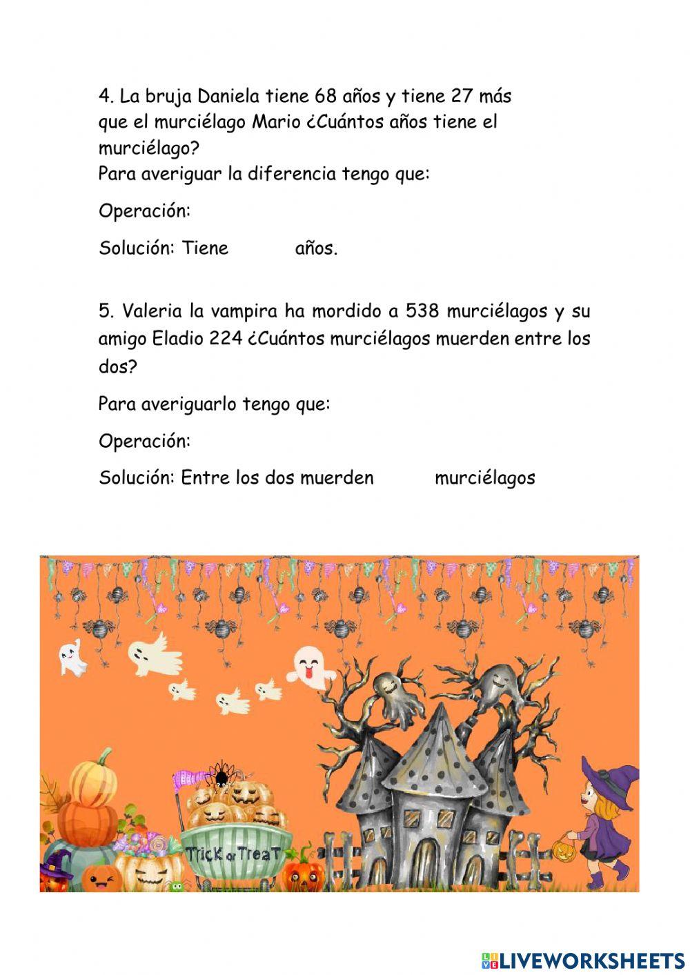 Problemas de comparación halloween