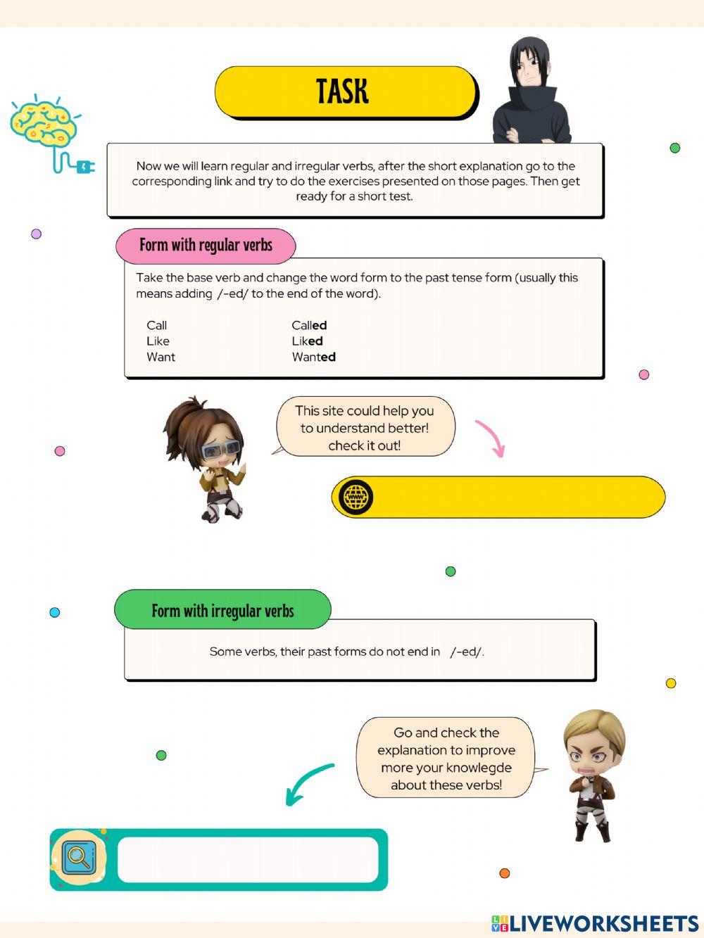 Simple past (regular and irregular verbs)