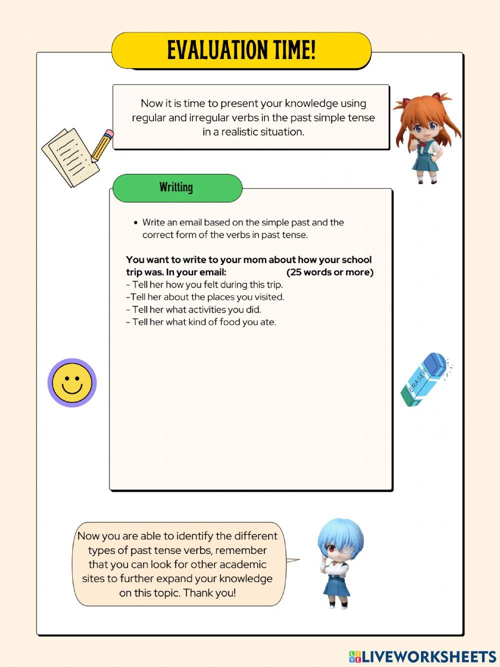 Simple past (regular and irregular verbs)