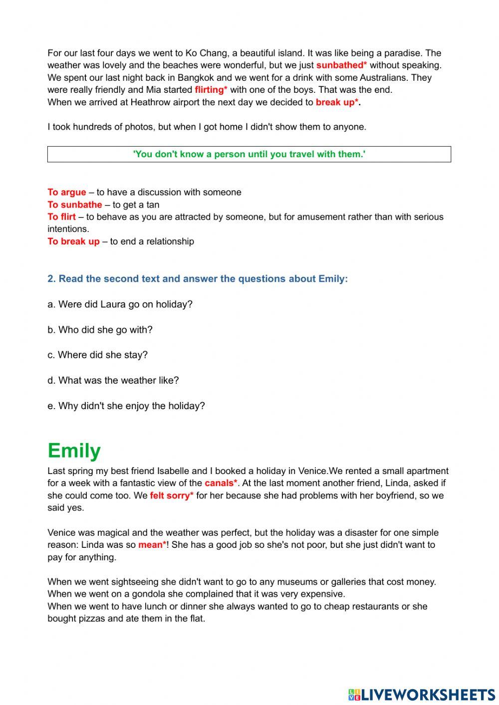 Right place, wrong person - past simple