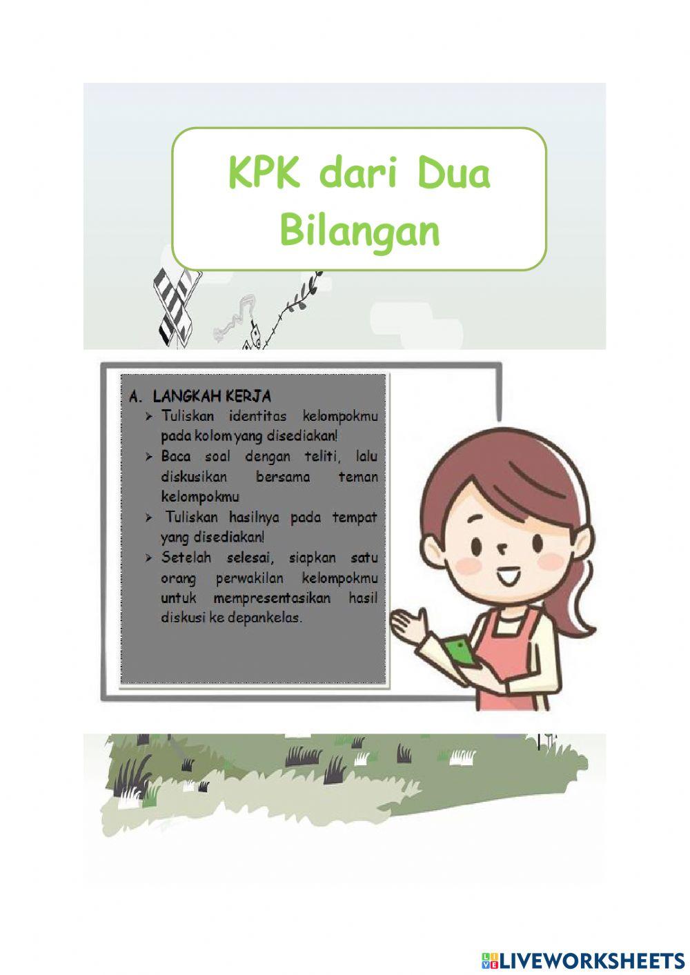 LKPD MTK KPK dari 2 Bilangan