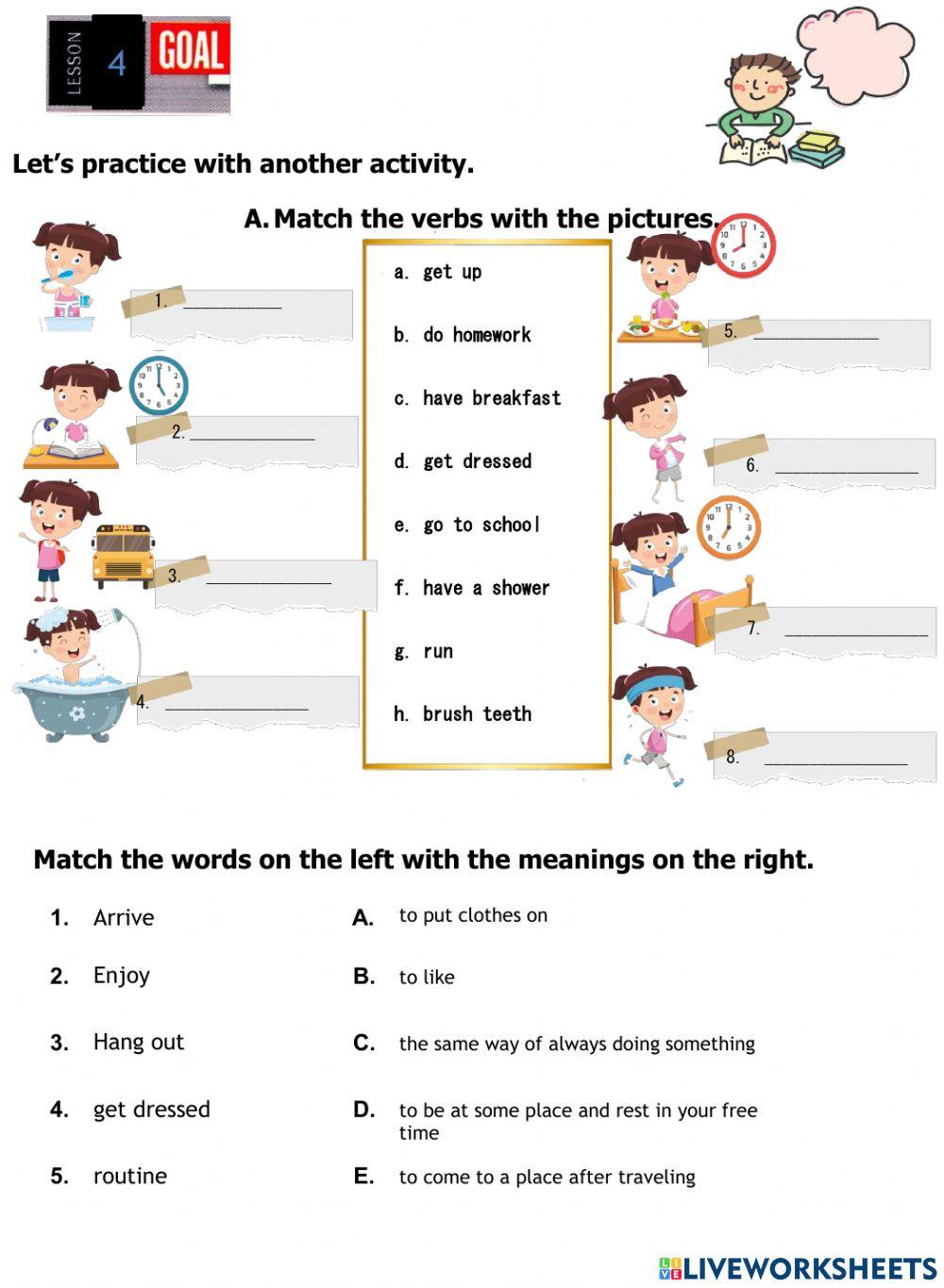 Live worksheet adaptations