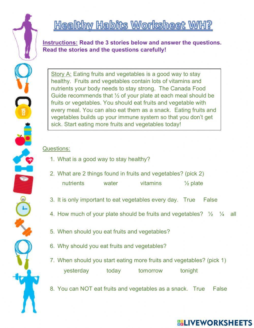 Healthy Habits WH Questions