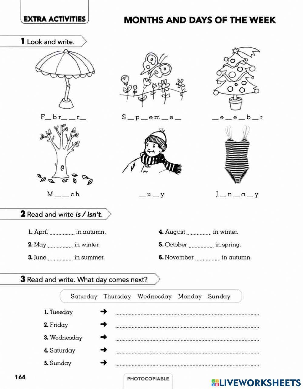 Months And Days Of The Week Exercise Live Worksheets days-in-the-months-song-youtube