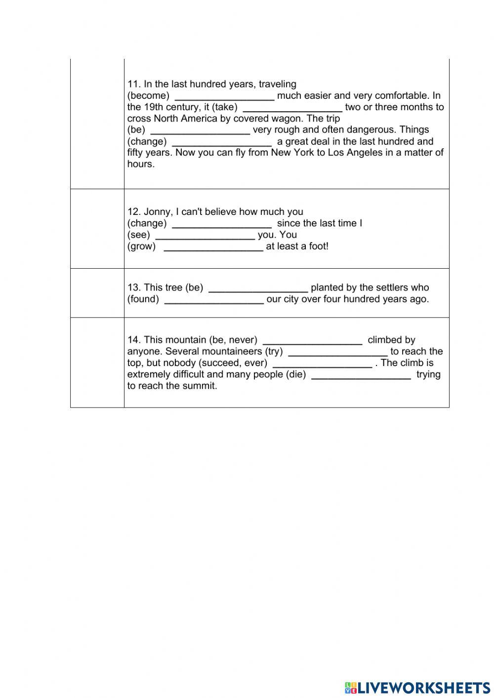 Simple Past vs. Present Perfect 1