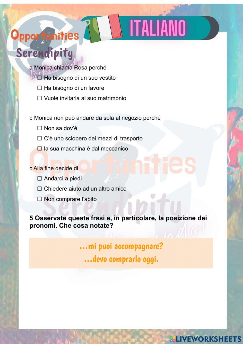 Progetto italiano, clase 16