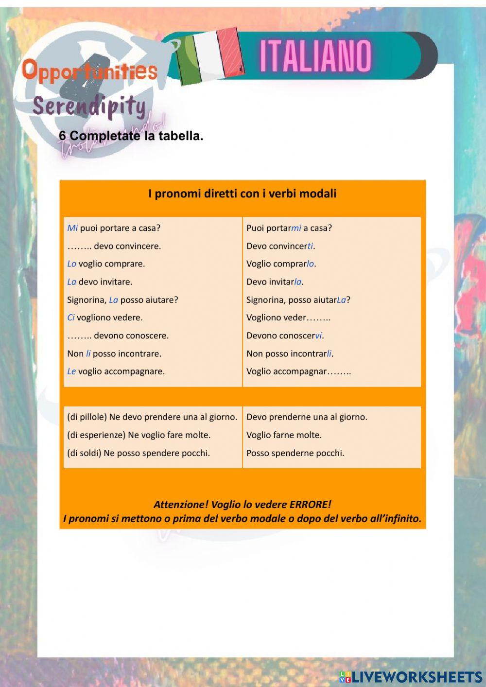 Progetto italiano, clase 16