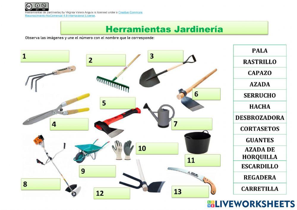 Herramientas Jardinería worksheet