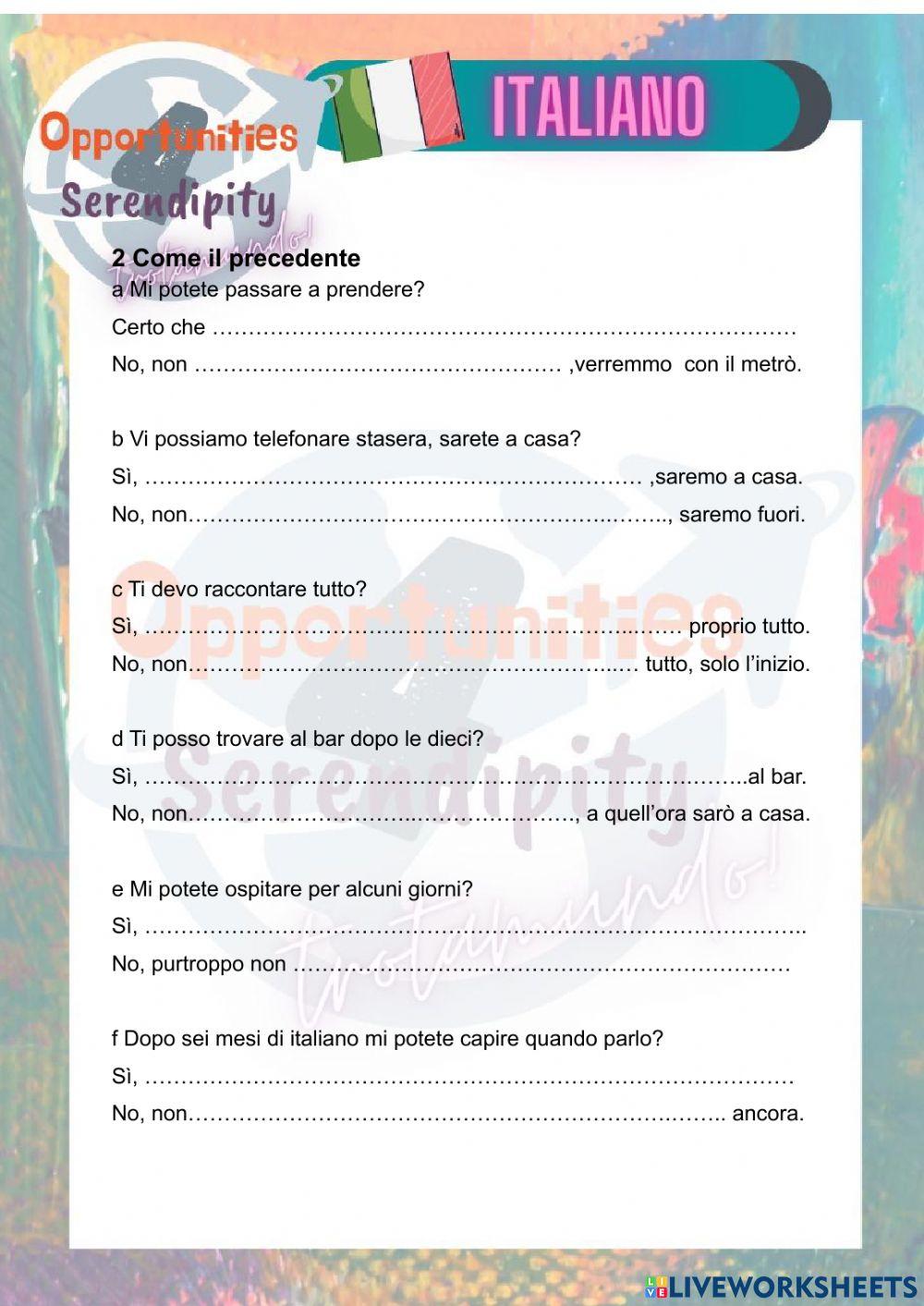 Progetto italiano, tarea 16