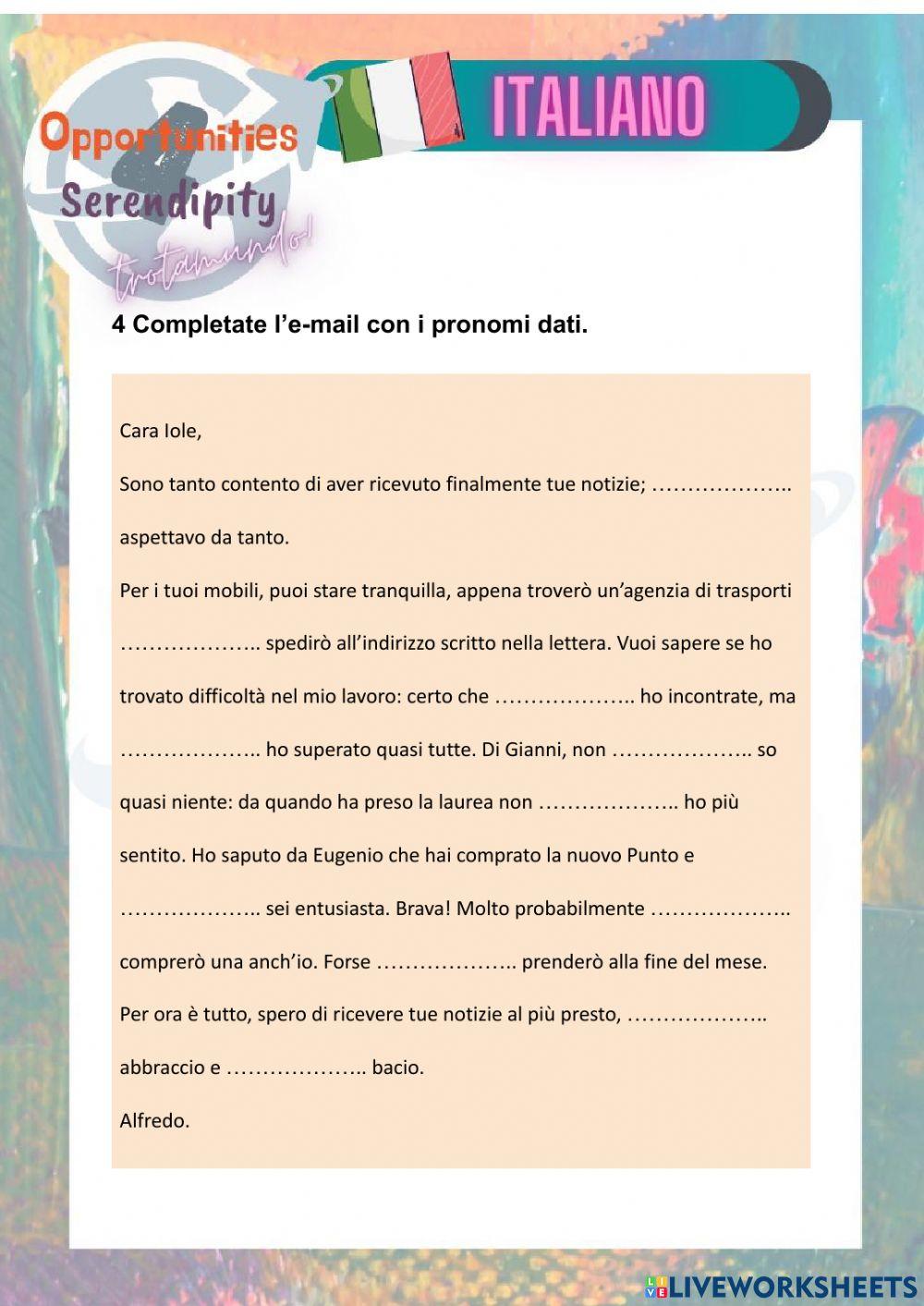 Progetto italiano, tarea 16