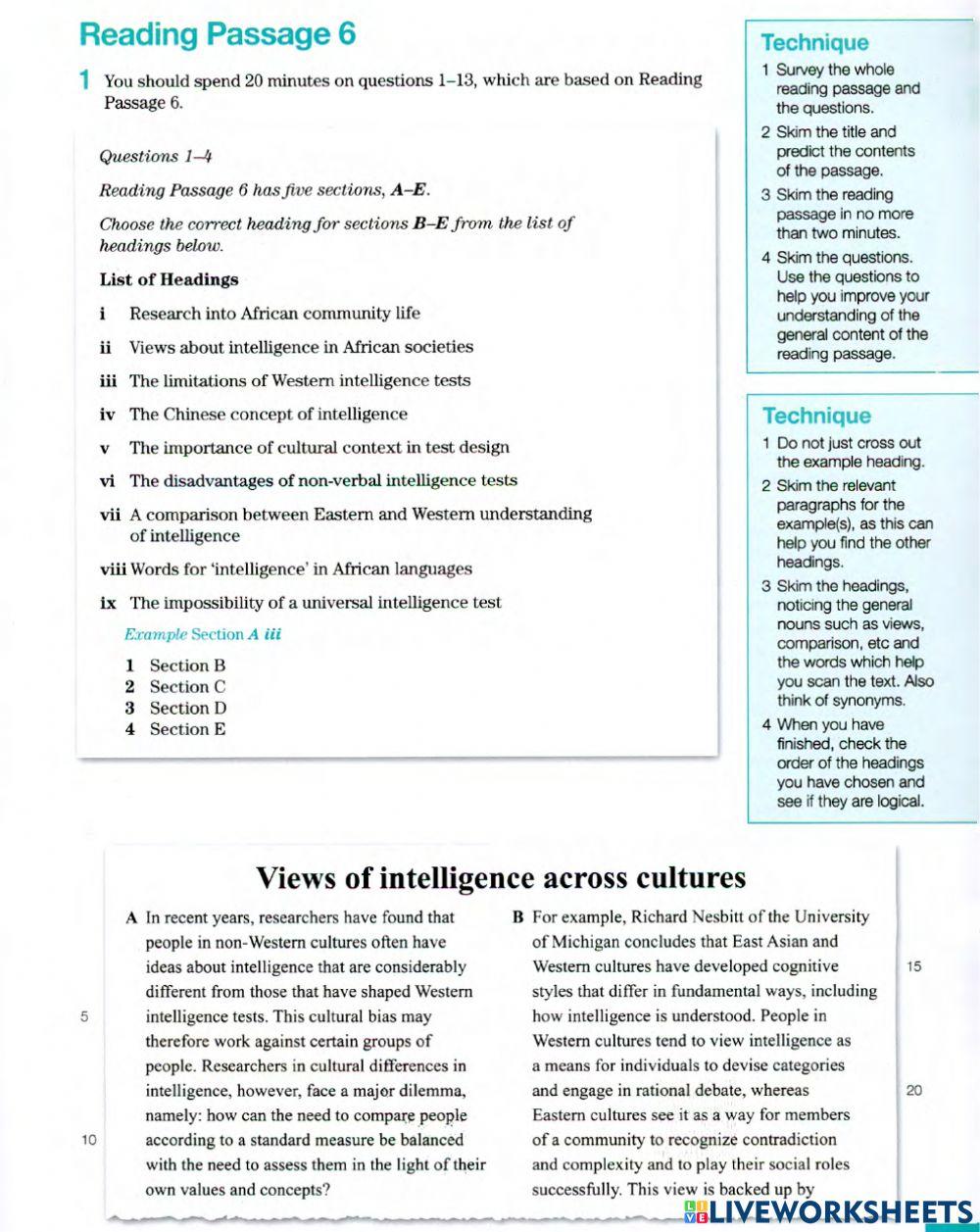 Reading Ex. - Headings (IELTS)