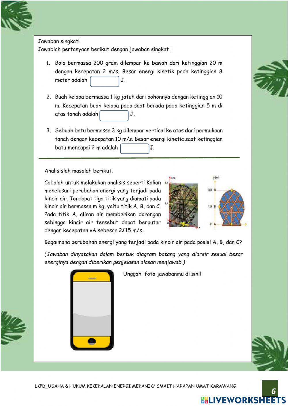 Usaha dan Hukum Kekekalan Energi