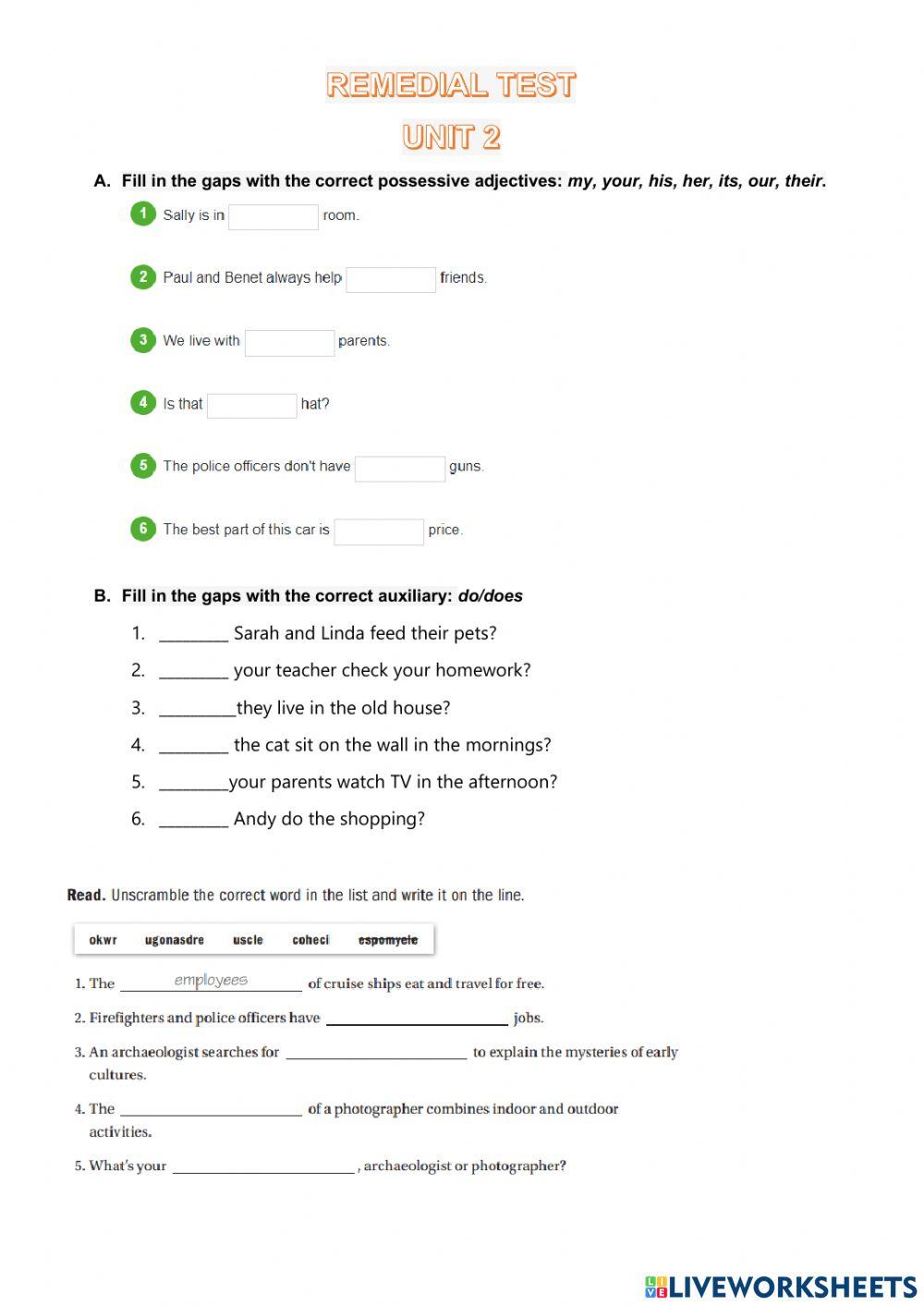 Remedial test unit 2