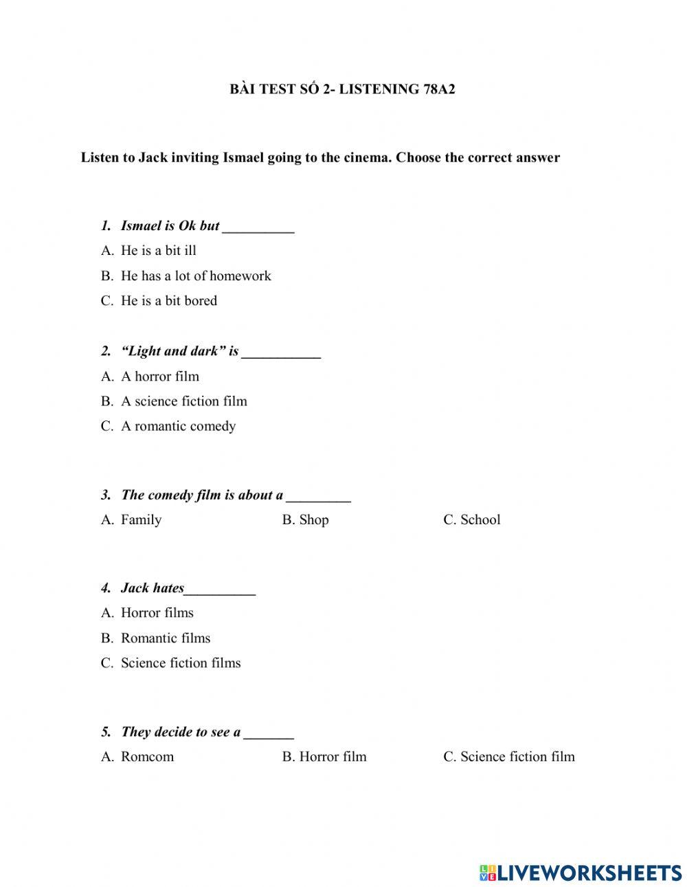 Test 2- listening - 78a2