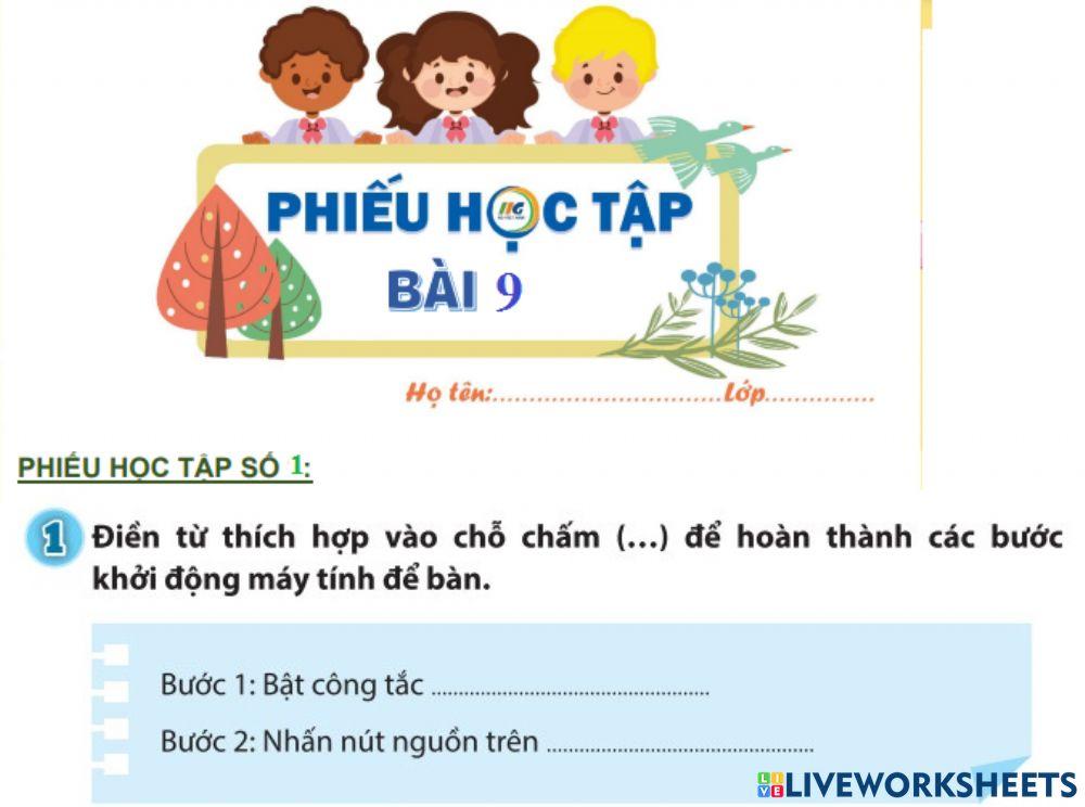 Bài 9: Làm việc với máy tính