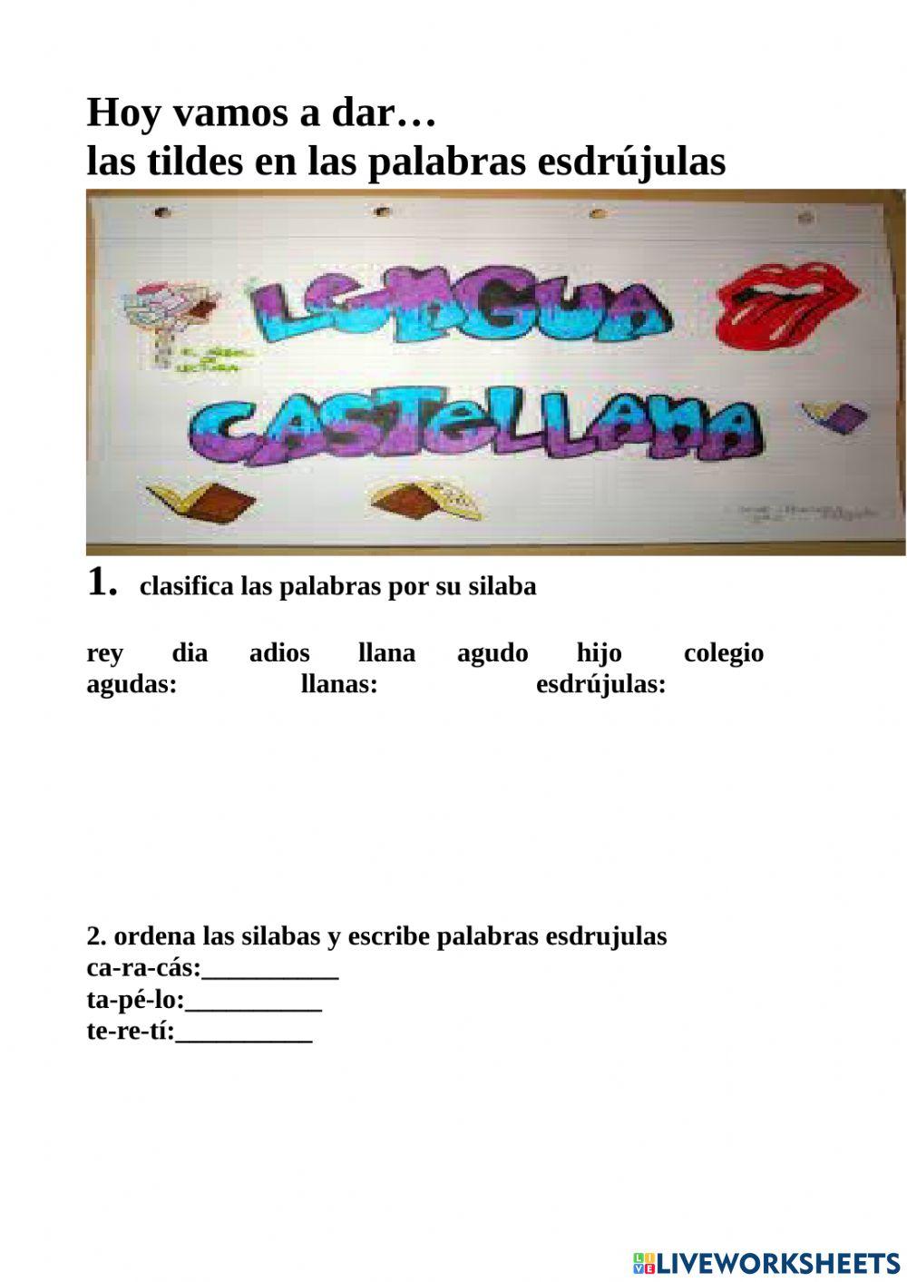 Las palabras esdrujulas