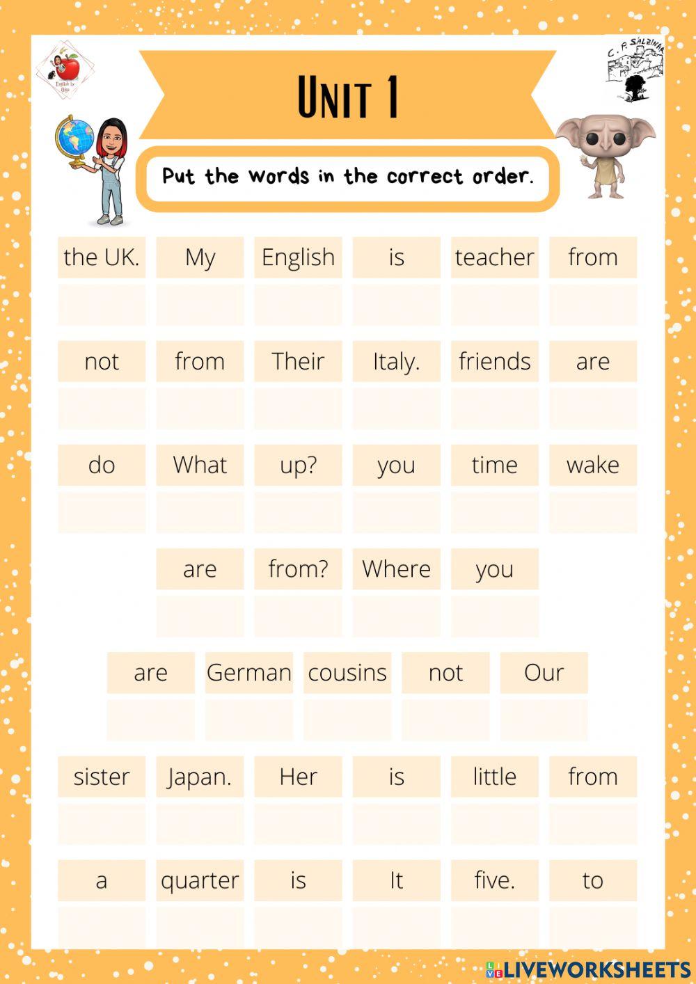 5th grade. Unit 1. Sheet 9. Richmond