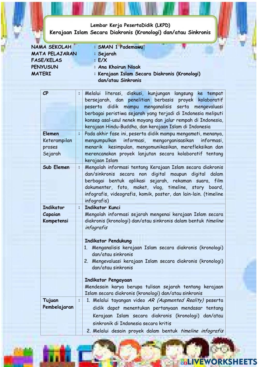 Kerajaan Islam secara diakronis dan-sinkronis