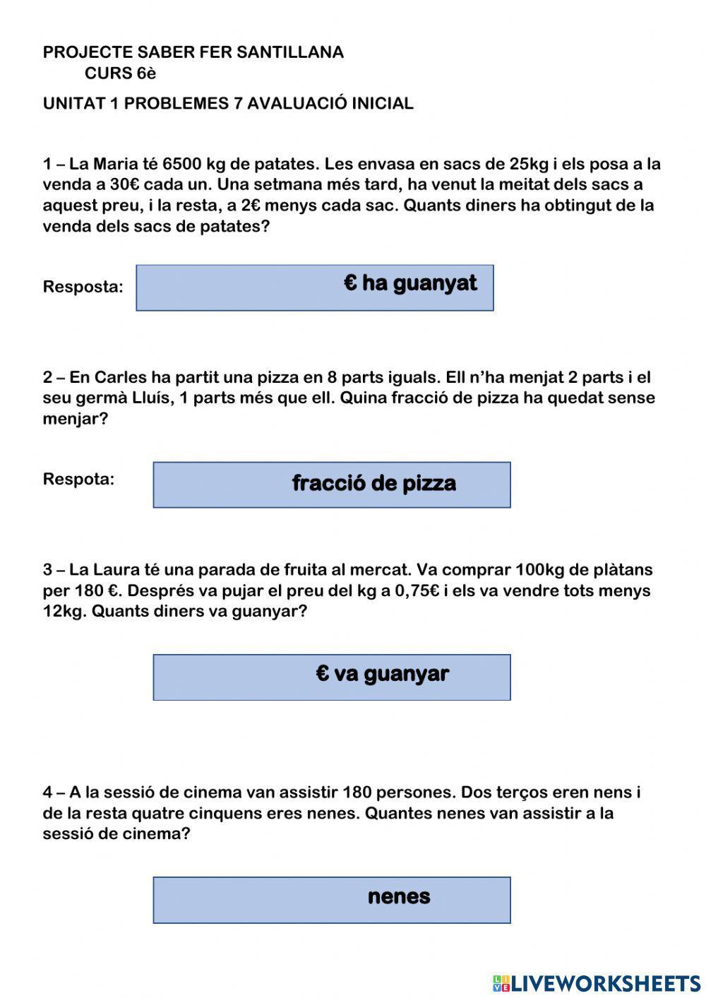 Problemes matemàtics