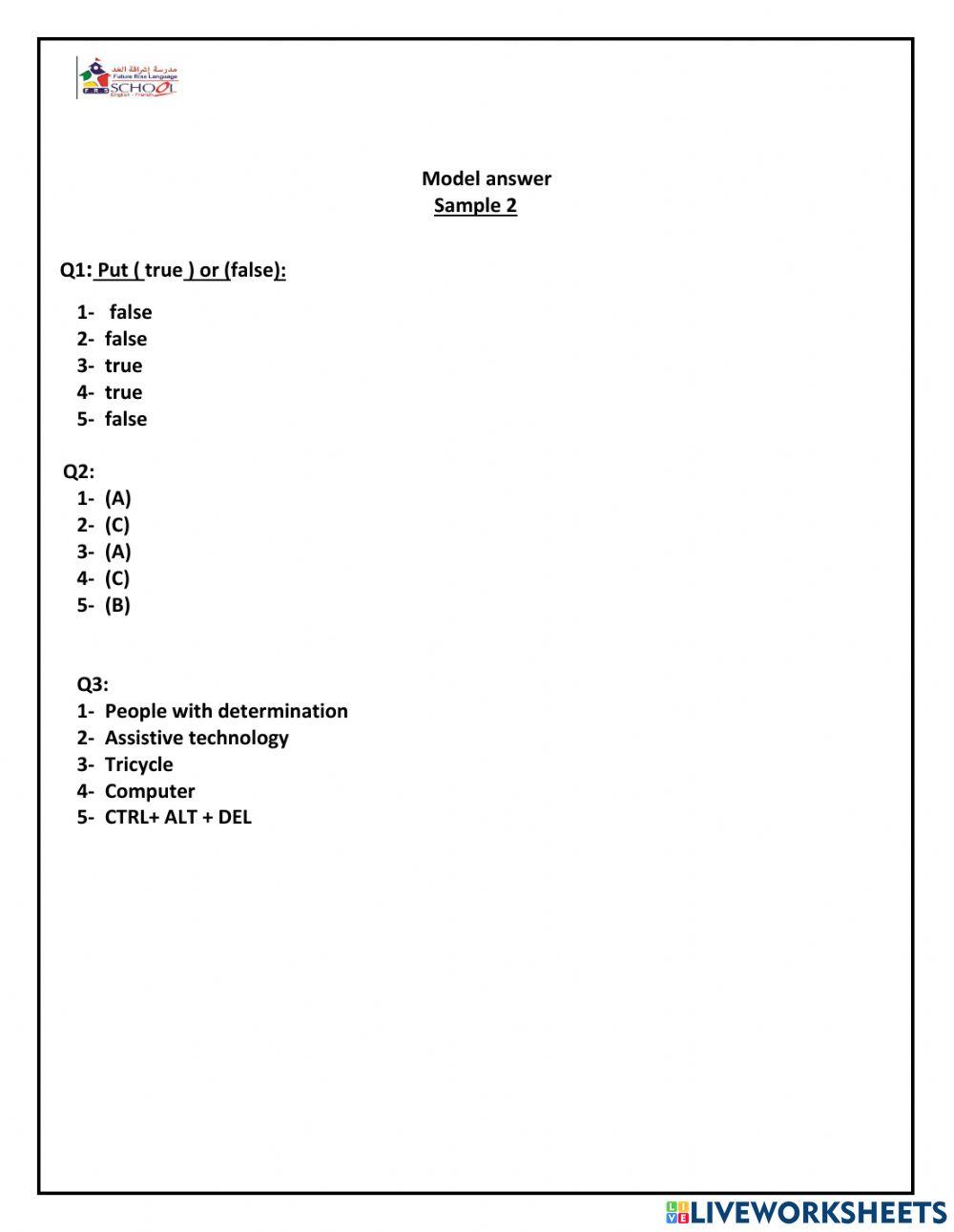 ict oct month exam grade 4