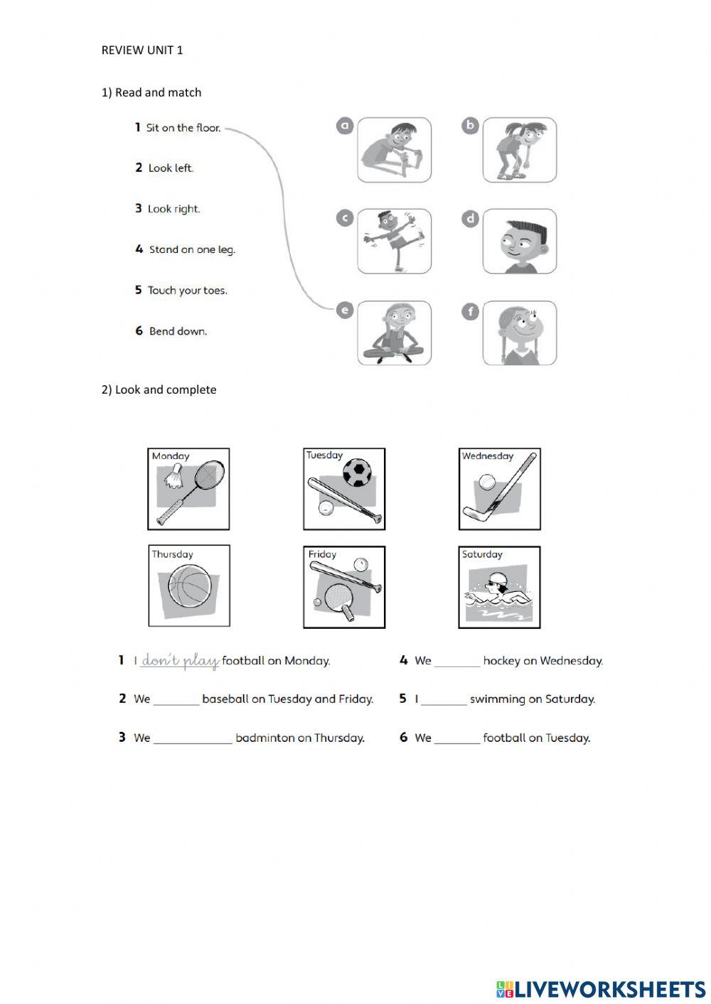 Review unit 1 English