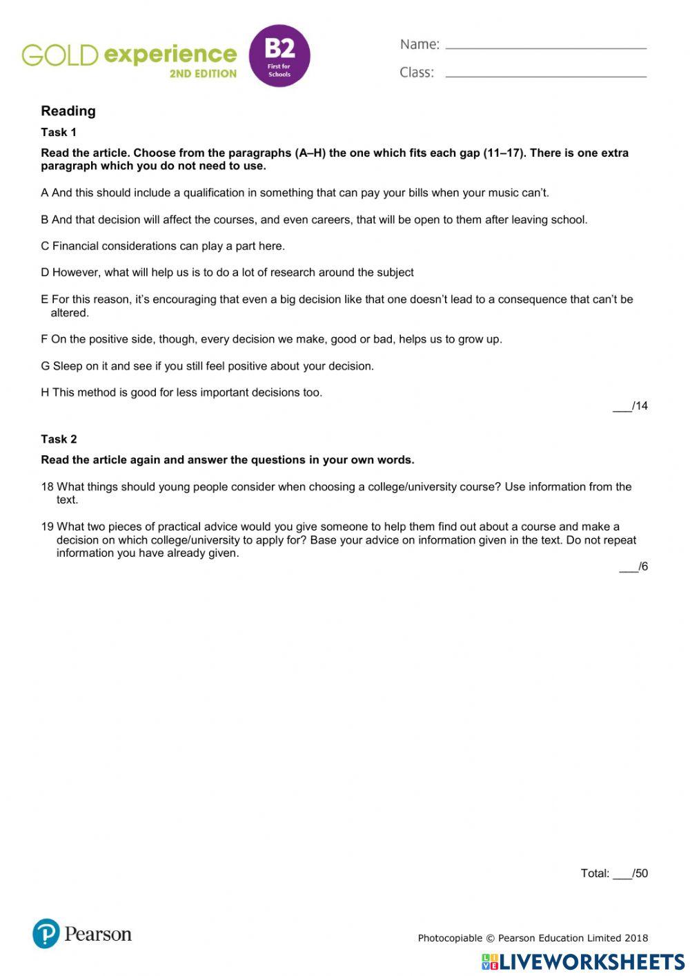6th year - unit 9 test part 2