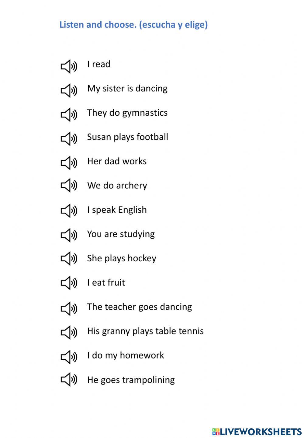 5º Listen and choose. Frequency