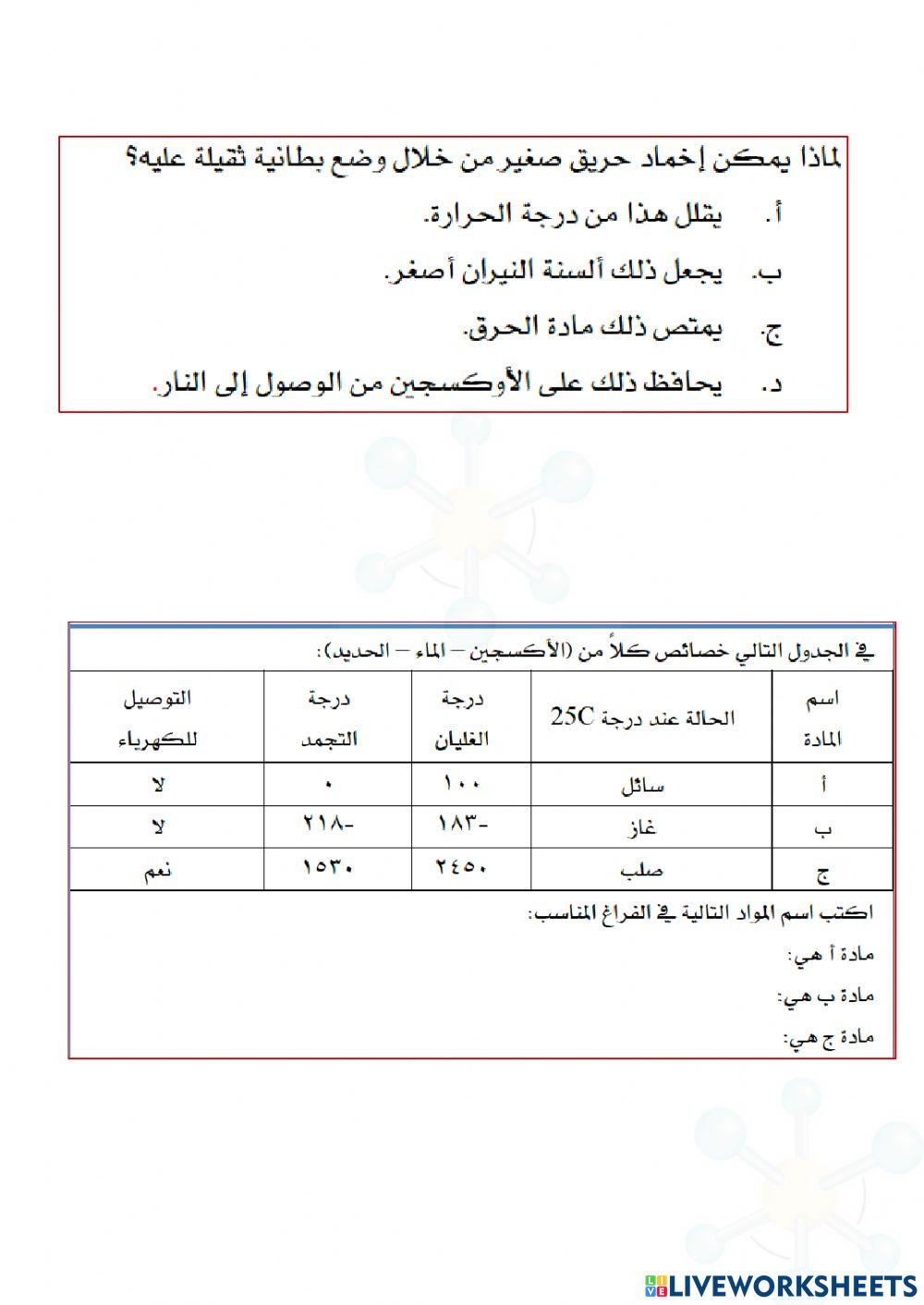خصائص المادة