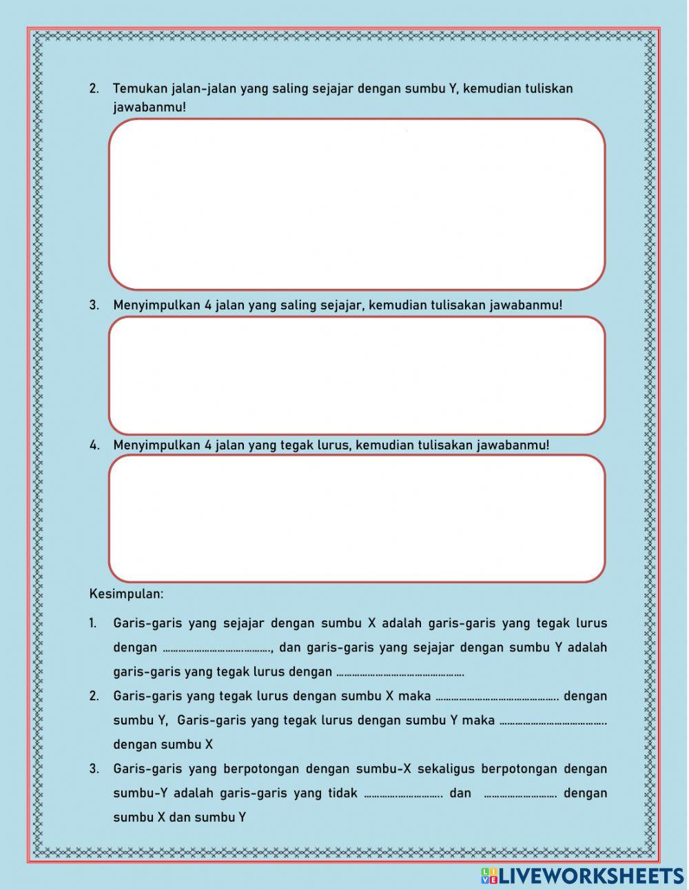 Posisi Garis Koordinat Kartesius