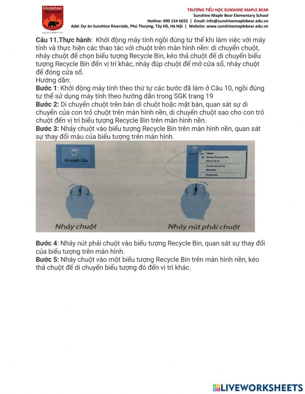 Bài 4: làm việc với máy tính