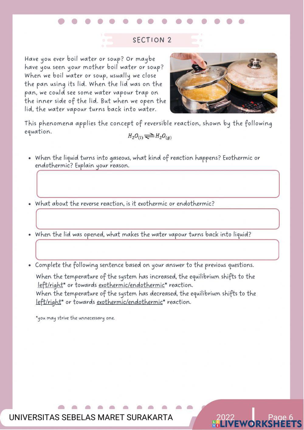LKPD Changing Conditions in Equilibrium