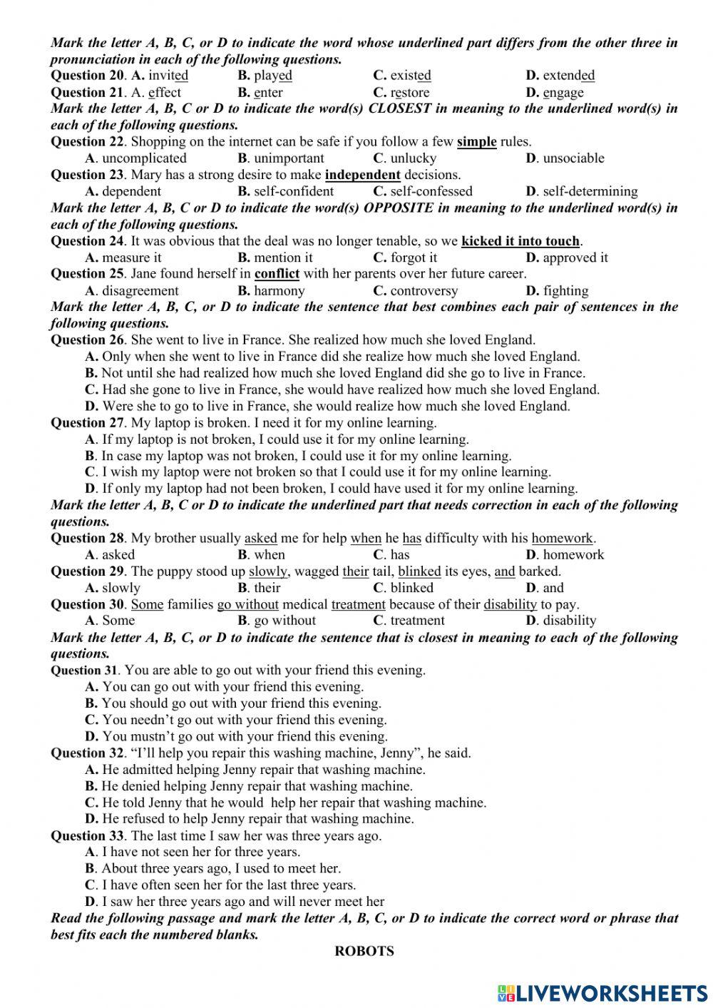 Đề TN số 20-2022