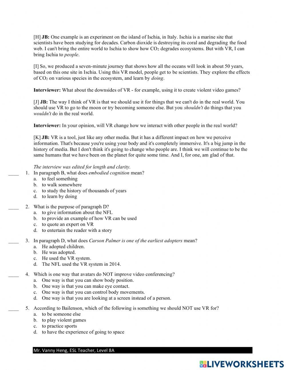 REX3-Unit9A -Level8A-Quiz