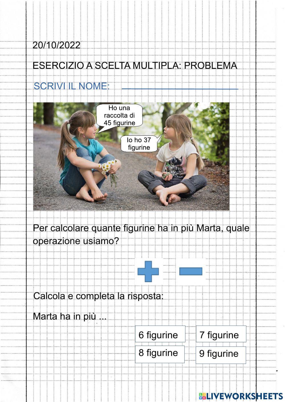 problema sottrazione