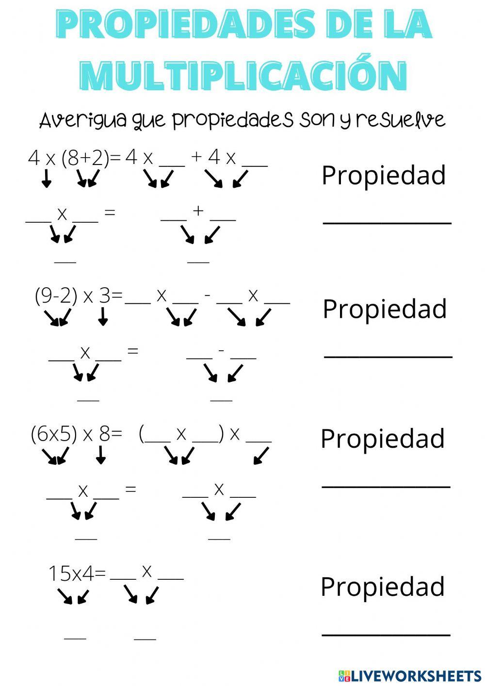 Propiedades de la multiplicación