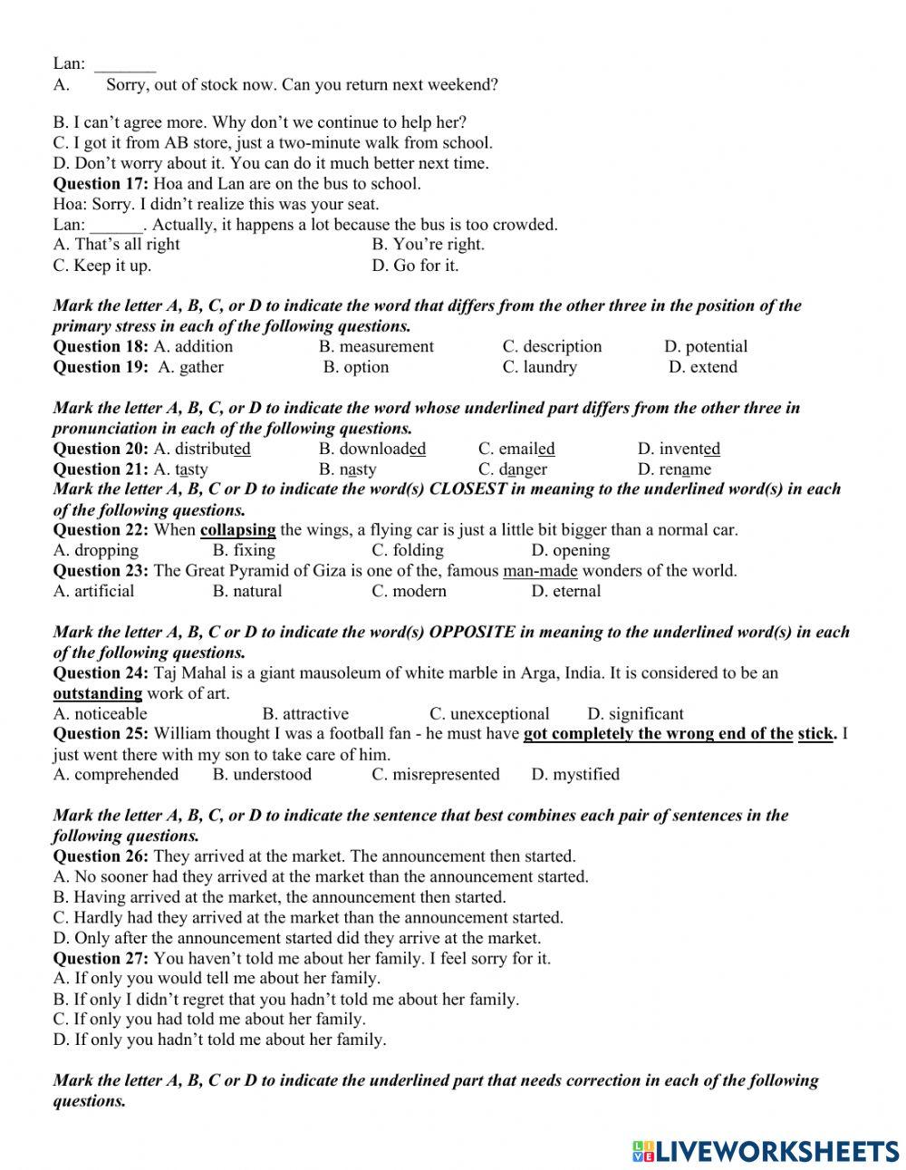 Đề TN số 33-  2022