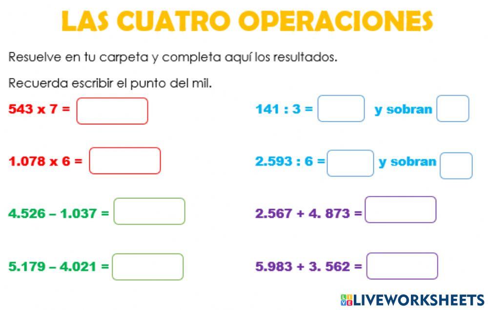 Cuatro operaciones CSR