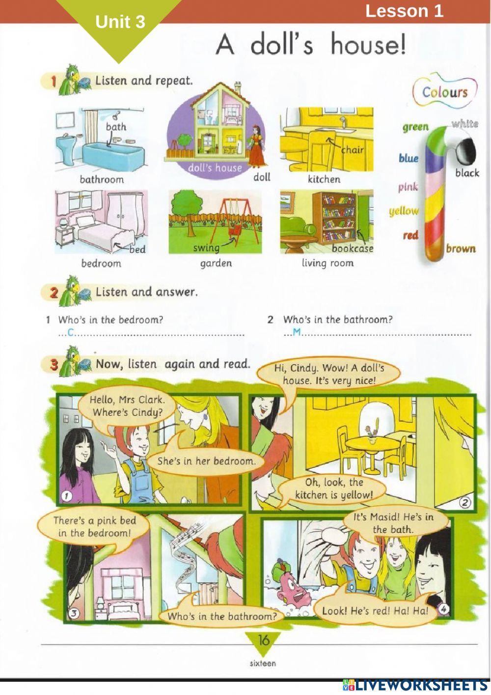 Welcome 1 unit 3 lesson 1,2